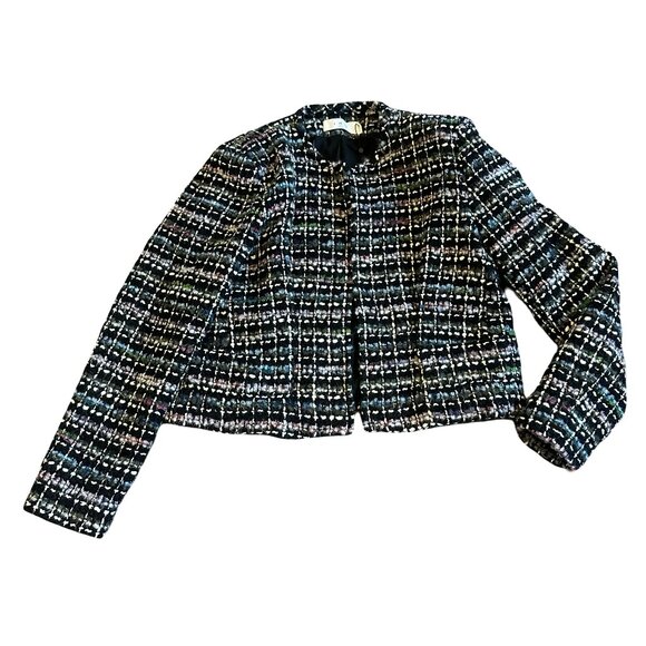 Iro Juane Jacket Open-Front Blazer Black Multi-Color Tweed Size 40 Large NWT NEW - Picture 2 of 14